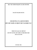 Ảnh hưởng của lợi ích nhóm đến chủ nghĩa xã hội ở việt nam hiện nay (TT)