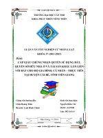 Cấp giấy chứng nhận quyền sử dụng đất quyền sở hữu nhà ở và tài sản khác gắn liền với đất cho hộ gia đình cá nhân thực tiễn tại huyện cái bè tỉnh tiền giang