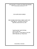 MỘT SỐ BIỆN PHÁP PHÁT TRIỂN NGÔN NGỮ  CHO TRẺ 24 ĐẾN 36 THÁNG TUỔI TẠI  TRƯỜNG MẦM NON NGA MỸ