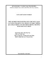 MỘT SỐ BIỆN PHÁP HƯỚNG DẪN TRẺ MẪU GIÁO  5- 6 TUỔI LÀM QUEN TÁC PHẨM VĂN HỌC THÔNG QUA HOẠT ĐỘNG CÓ CHỦ ĐỊNH TRONG TRƯỜNG MẦM NON NGA NHÂN
