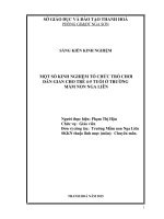 MỘT SỐ KINH NGHIỆM TỔ CHỨC TRÒ CHƠI  DÂN GIAN CHO TRẺ 4 ĐẾN 5 TUỔI Ở TRƯỜNG  MẦM NON NGA LIÊN