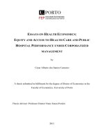 Essays On Health Economics: Equity And Access To Health Care And Public Hospital Performance Under Corporatized Management