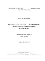 VAI TRÒ CỦA KHU VỰC CHÂU Á – THÁI BÌNH DƯƠNG ĐỐI VỚI MỸ DƯỚI THỜI TỔNG THỐNG BARACK OBAMA