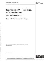 Tiêu chuẩn Châu Âu EC9: Kết cấu nhôm phần 1.2: Kết cấu chịu lửa (Eurocode9 BS EN1999 1 2 e 2007 structural fire design Design of aluminum structures part 1.2: Structural fire design)