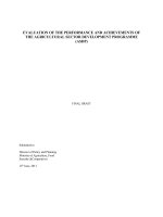 Evaluation Of The Performance And Achievements Of The Agricultural Sector Development Programme (Asdp)