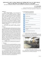 KIỂM SOÁT CHẤT LƯỢNG TRONG QUÁ TRÌNH CHẾ TẠO CÁC PHÂN ĐOẠN CHO CẦU BÊ TÔNG CỐT THÉP DỰ ỨNG LỰC LẮP GHÉP_TS. Vũ Hồng Nghiệp, KS. Nguyễn Xuân Vi