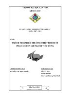 Trách nhiệm bồi thường thiệt hại do vi phạm quyền lợi người tiêu dùng 