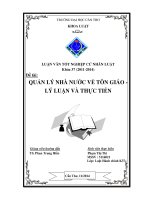 Quản lý nhà nước về tôn giáo lý luận và thực tiễn 