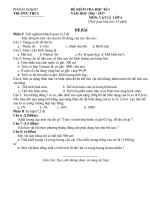 Đề kiểm tra học kì I vật lí 6789 có ma trận đầy đủ