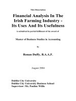 Financial Analysis In The Irish Farming Industry - Its Uses And Its Usefulness