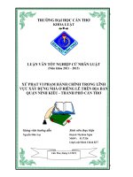 Xử phạt vi phạm hành chính trong lĩnh vực xây dựng nhà ở riêng lẽ trên địa bàn quận ninh kiều   thành phố cần thơ 