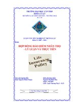Hợp đồng bảo hiểm nhân thọ   lý luận và thực tiễn 