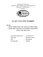 Hoàn thiện công  tác đánh giá thực hiện công việc của công nhân tại công ty Cổ phần cuộc sống đẳng cấp Việt Nam