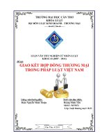 Giao kết hợp đồng thương mại trong pháp luật việt nam 