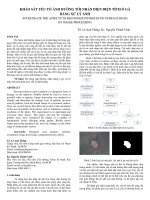 KHẢO SÁT YẾU TỐ ẢNH HƯỞNG TỚI NHẬN DIỆN DIỆN TÍCH Ổ GÀ BẰNG XỬ LÝ ẢNH_TS. Lê Anh Thắng, Ks. Nguyễn Thành Vinh