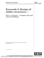 Tiêu chuẩn Châu Âu EC5: Kết cấu gỗ phần 1.1: Quy định chung (Eurocode5 BS EN1995 1 1 e 2004 Design of timber structures part 1.1: General rules and rules for building)