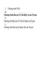 câu hỏi trắc nghiệm quản lý dịch vụ ô tô