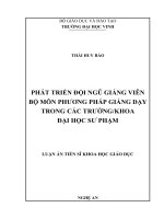 Luận án phát triển đội ngũ giảng viên bộ môn phương pháp giảng dạy trong các trườngkhoa đại học sư phạm 