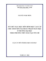 tổ chức dạy học môn hình học cao cấp cho sinh viên ngành sư phạm toán học ở trường đại học theo phương thức đào tạo tín chỉ