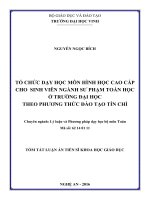 tổ chức dạy học môn hình học cao cấp cho sinh viên ngành sư phạm toán học ở trường đại học theo phương thức đào tạo tín chỉ tt