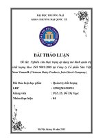 Nghiên cứu thực trạng áp dụng mô hình quản trị chất lượng theo ISO 9001:2008 tại Công ty Cổ phần Sữa Việt Nam Vinamilk