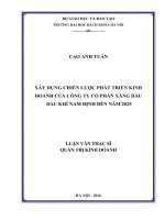 Xây dựng chiến lược phát triển kinh doanh của công ty cổ phần xăng dầu dầu khí nam định đến năm 2025
