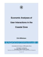 Economic Analyses Of  User Interactions In The  Coastal Zone