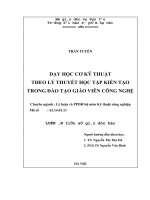 Luận án dạy học cơ kỹ thuật theo lý thuyết học tập kiến tạo trong đào tạo giáo viên công nghệ 