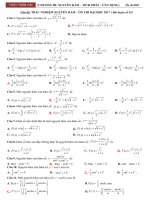 trac nghiem nguyen ham co dap an cuc hot 2016 