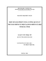 Một số giải pháp tăng cường quản lý thu bảo hiểm xã hội tại bảo hiểm xã hội tỉnh hà tĩnh