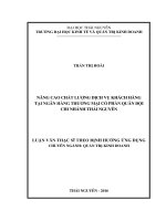 Nâng cao chất lượng dịch vụ khách hàng tại ngân hàng TMCP quân đội chi nhánh thái nguyên