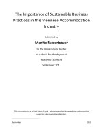 The Importance of Sustainable Business Practices in the Viennese Accommodation Industry