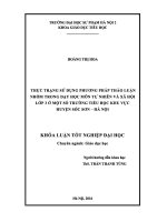 Thực trạng sử dụng phương pháp thảo luận nhóm trong dạy học môn tự nhiên và xã hội lớp 3 ở một số trường tiểu học khu vực huyện sóc sơn   hà nội 