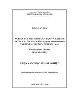 Nghiên cứu đặc điểm lâm học và tái sinh tự nhiên cây xoan đào (pygeum arboreum endl) tại huyện chợ đồn, tỉnh bắc kạn 