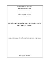 Đặc sắc tiểu thuyết một mình một ngựa của ma văn kháng 