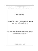 Tăng cường công tác quản lý tài chính tại viễn thông bắc ninh 