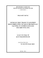 Đánh giá thực trạng và giải pháp hoàn thiện công tác quản trị nhân lực tại Công ty Cổ phần Xăng dầu Dầu khí Vũng Áng