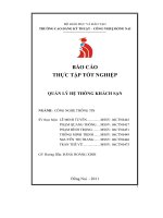 Đồ án Quản lý hệ thống khách sạn tại công ty khách sạn du lịch Sài Gòn