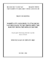 Nghiên cứu giải phẫu và ứng dụng vạt bẹn dạng tự do tron điều trị khuyết hổng mô mềm ở chi thể (TT)