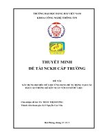 (NCKH) xây dựng bộ siêu dữ liệu ứng dụng để tự động tạo các báo cáo thống kê kết xuất với cơ sở dữ liệu