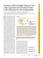 Dynamic study of highly efficient cds cdse quantum dot sensitized solar cells fabricated by electrodeposition
