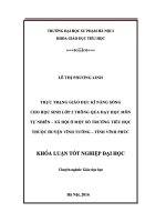 Thực trạng giáo dục kỹ năng sống cho học sinh lớp 2 thông qua dạy học môn tự nhiên   xã hội ở một số trường tiểu học thuộc huyện vĩnh tường   tỉnh vĩnh phúc 