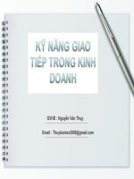 KHÍ CHẤT CON NGƯỜI TRONG GIAO TIẾP
