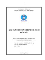 Đồ án Xây dựng chương trình kế toán tiền mặt