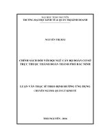 Chính sách đối với đội ngũ cán bộ đoàn cơ sở trực thuộc thành đoàn thành phố bắc ninh 