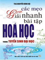 Các mẹo giúp giải nhanh bài tập hóa học 