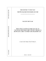 Phân tích và đánh giá hiệu quả dự án “xây dựng mới trạm 110kv sân bay nội bài và đường dây 110kv cấp điện cho trạm biến áp”