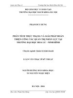 Phân tích thực trạng và giải pháp hoàn thiện công tác quản trị nhân lực tại trường Đại học Hoa Lư – Ninh Bình