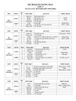 KẾ HOẠCH GIẢNG dạy LOP 3 TUAN 30