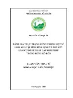 Đánh giá thực trạng rừng trồng một số loài keo tại tỉnh bình định và phú yên làm cơ sở đề xuất các giải pháp trồng rừng gỗ lớn 